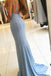 Gorgeous Sleeveless Mermaid Evening Dress Front Slit Long Blue Prom Dress DM622