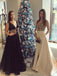 Beautiful A-Line V-Neck Floor-Length Black Lace Long Prom Dress DM899