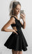 Sexy Black Deep V-neck stunning Mini Sleeveless Homecoming Dresses,Cocktail Dress DM452