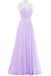 Simple Violet Chiffon Beading Cheap Elegant Long High Low Prom Dresses K741