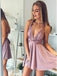 A-Line Deep V-Neck Sexy Homecoming Dresses,Short Summer Prom Dresses DM433