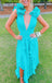 A-line V Neck Ruffles Long Prom Dress, Simple Evening Dresses DMP244