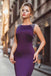 Satin Purple Mermaid Prom Dresses With Beading,Long Formal Evening Dress DM788