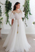 A-line Off White Short Sleeves Long Prom Dresses Organza Evening Dress DMS57