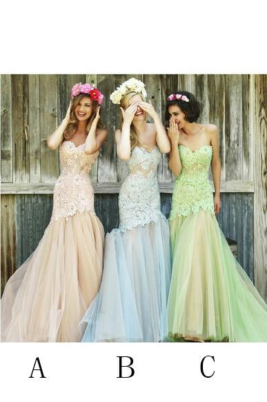 Mermaid Bridesmaid Dresses,Long Evening Dress,Strapless Bridesmaid Dress,Lace Prom Gowns,.Miss Prom Dresses,Fashion Prom Dresses