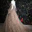 Princess A Line Sweetheart Star Sequin Prom Dress with Detachable Sleeves DMP247