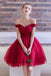 Red Homecoming Dresses,off the shoulder Homecoming Dresses,Simple Homecoming Dresses,tulle cocktail dress,Red Cocktail Dresses,Cocktail Party Dress