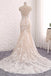 Unique Mermaid White Sleeveless Prom Dress,Lace Long Sweep Train Wedding Dress DM636