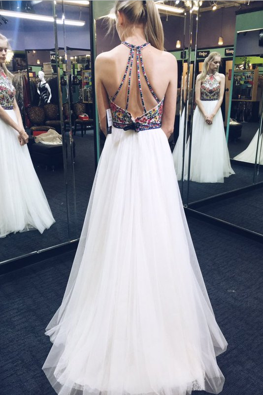 Halter Backless Princess Prom Dresses For Teens,Cheap Evening Dresses DM681