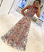 Unique Floral Embroidery Long A Line Prom Dress Evening Dress DM936