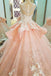 Tulle Lace Scoop Neckline Ball Gown Wedding Dress With Lace Appliques,Quinceanera Dresses DM619