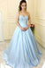 Modest Prom Dress,A-Line Prom Dresses,Sweetheart Prom Dress,Light Blue Prom Dress,Long Prom Gown,Prom Dress With Lace