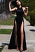 Black Prom Dress,Sexy Prom Dresses,High Slit Prom Dresses,A-line Prom Dress,Long Evening Dress,Sexy Formal Dress