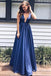 Sexy Prom Dresses,Taffeta Prom Gown,V Neck Prom Dress,Long Prom Dress