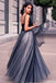 Princess V-neck Tulle Floor-length A Line Beautiful Prom Dresses DM647