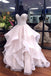 Gorgeous A-Line Sweetheart Ruffles Puffy Prom Dress with Beading DM843