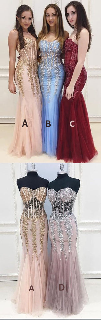 Long Cheap Sweetheart Prom Dress,See Through Mermaid Sexy Evening Party Dresses DM844