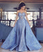 Elegant Sweetheart Mermaid Prom Dress With Detachable Train,Fashion Blue Evening Dresses DM872