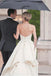 Simple Sweetheart Strapless Court Train Ivory Satin Wedding Dress with Ruched DM565