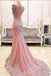 Luxury Mermaid Backless Pink Fashion Prom Dress,Sexy Party Dress,Formal Evening Dress DM617