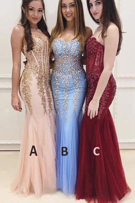 Long Cheap Sweetheart Prom Dress,See Through Mermaid Sexy Evening Party Dresses DM844