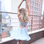 Sexy Blue Short Chiffon Homecoming Dresses,Junior Party Dress DM453