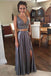 Sexy Two Piece Beaded Prom Dresses,2 Piece Slit Evening Party Dress,Graduation Dress DM787